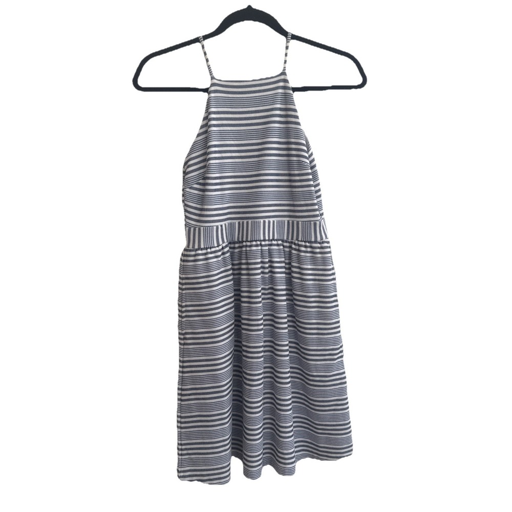 Banana Republic Blue/Cream‎ Striped Dress Sz Op PETITE Women High Quality